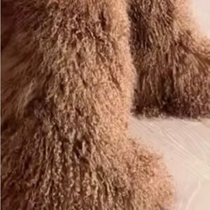 Real Fur Brown Knee Boots sizes 9.5,10